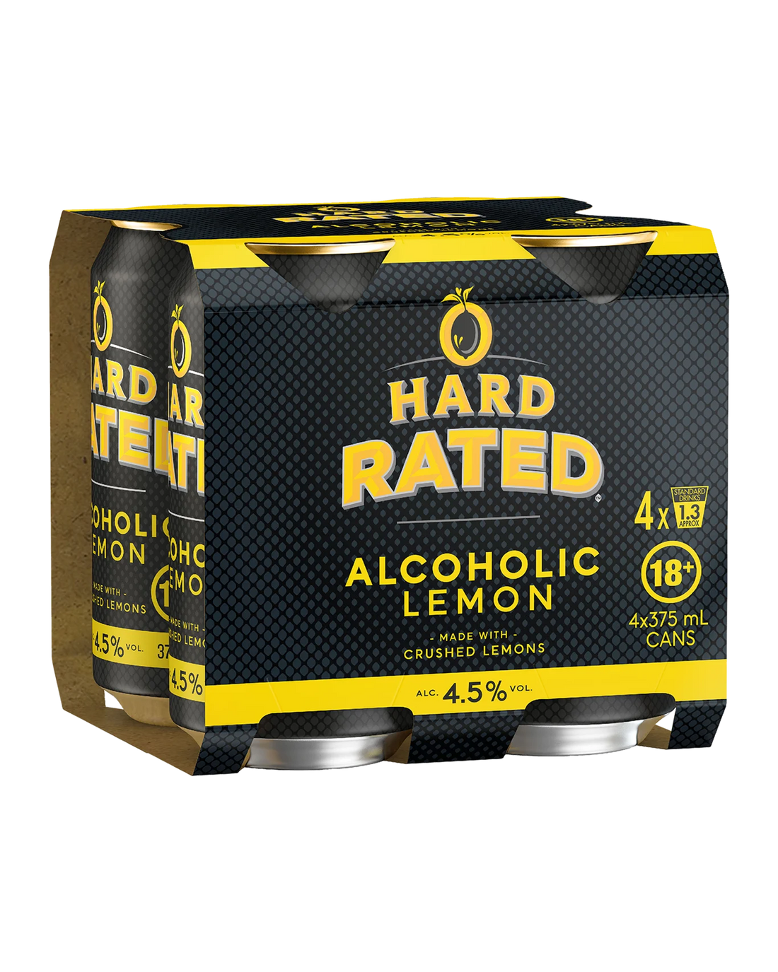 Hard Rated Lemon 4.5% Cans 375mL 4 Pack