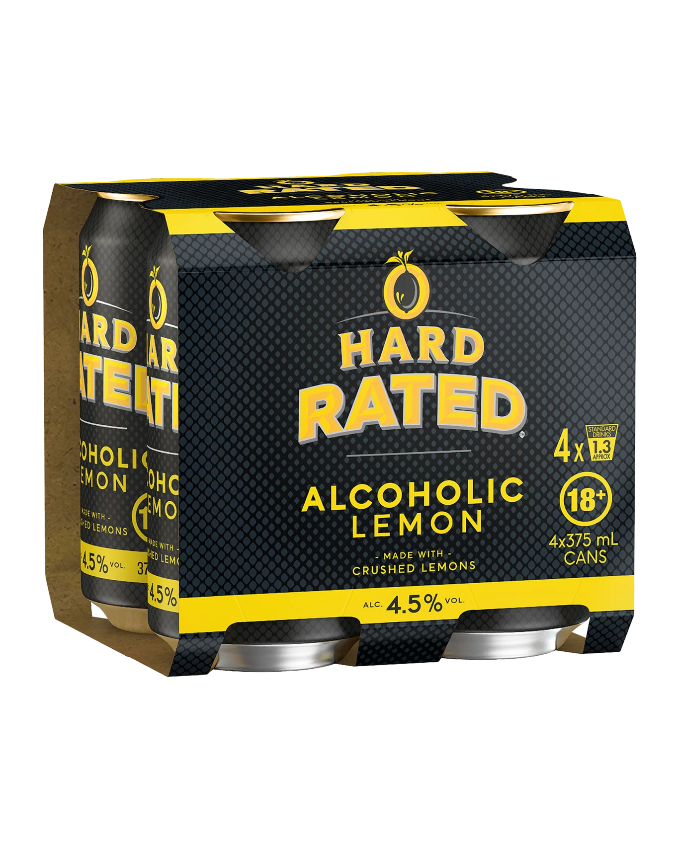 Hard Rated Lemon 4.5% Cans 375mL 4 Pack