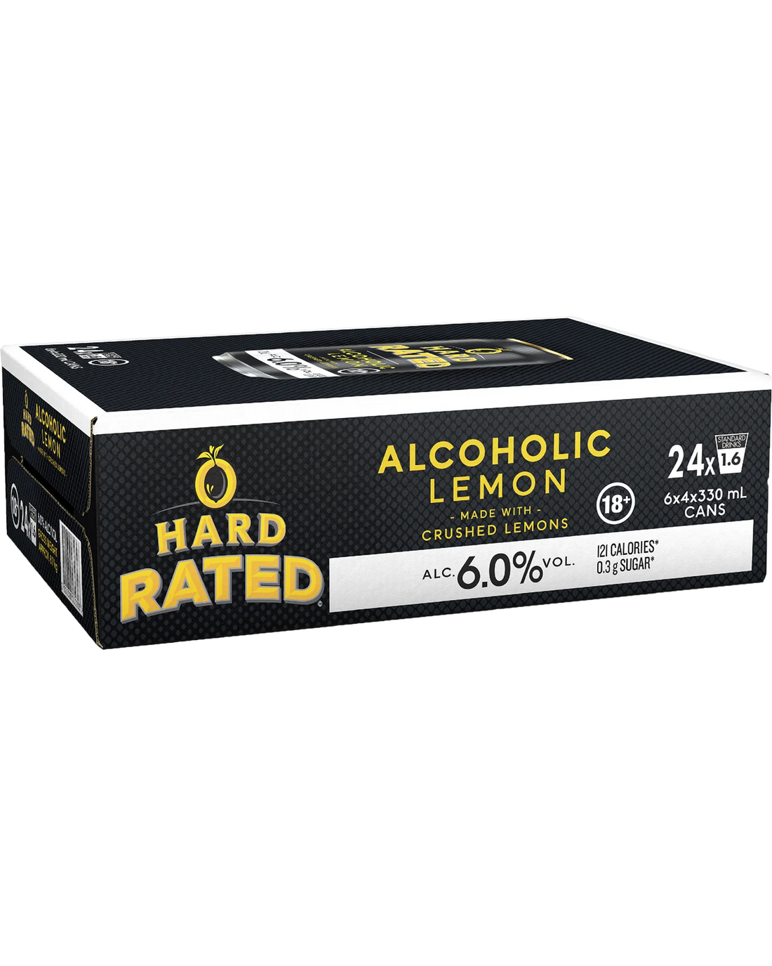 Hard Rated Lemon 6% Cans 330mL 24 Pack