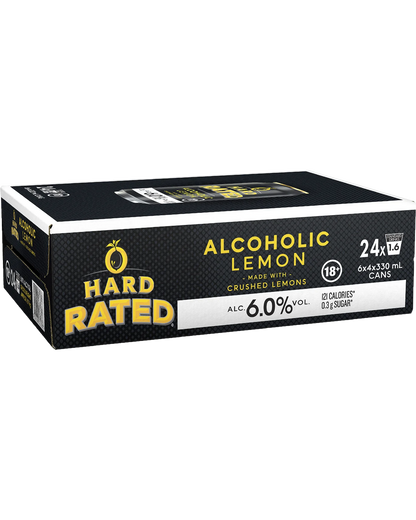 Hard Rated Lemon 6% Cans 330mL 24 Pack
