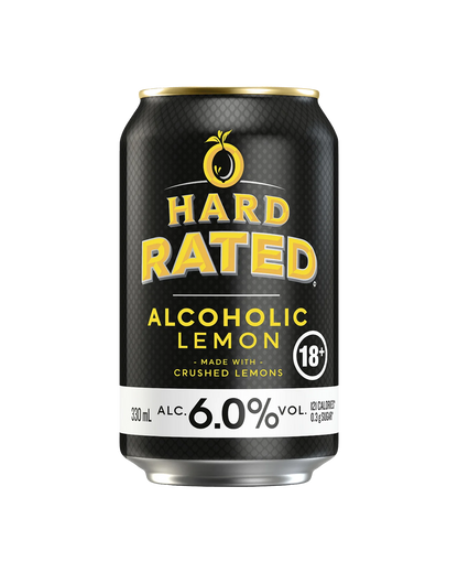 Hard Rated Lemon 6% Cans 330mL 4 Pack