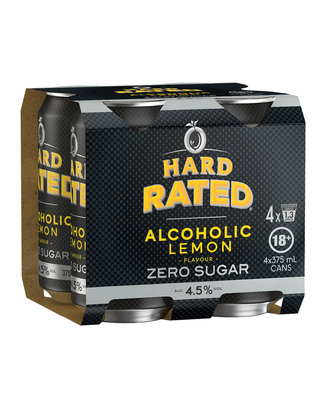 Hard Rated Zero Sugar Cans 375mL 4 Pack