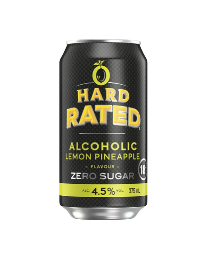 Hard Rated Zero Sugar Lemon Pineapple Cans 375mL 4 Pack