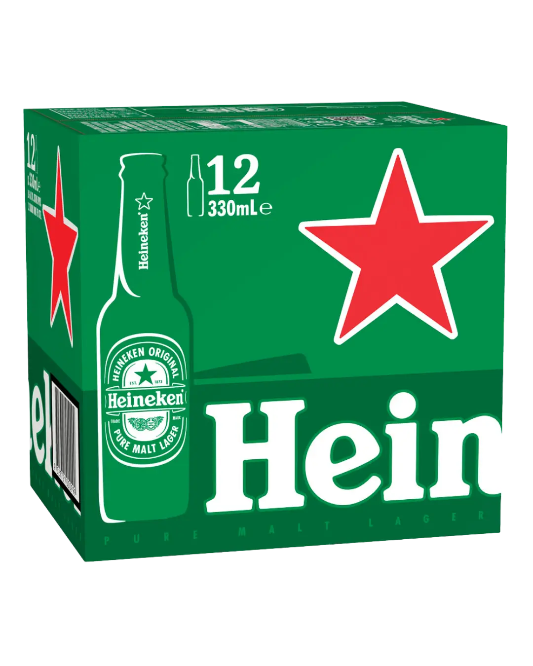 Heineken Lager Bottles 330mL 12 Pack
