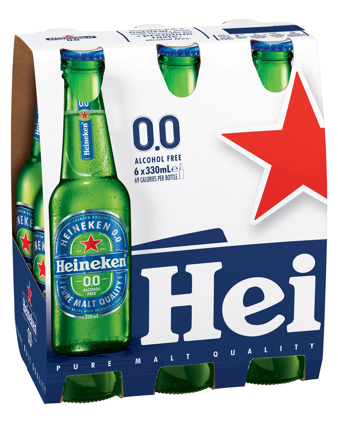 Heineken Zero Bottle 330mL 6 Pack
