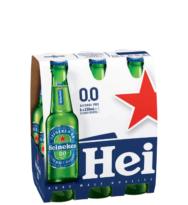 Heineken Zero Bottle 330mL 6 Pack