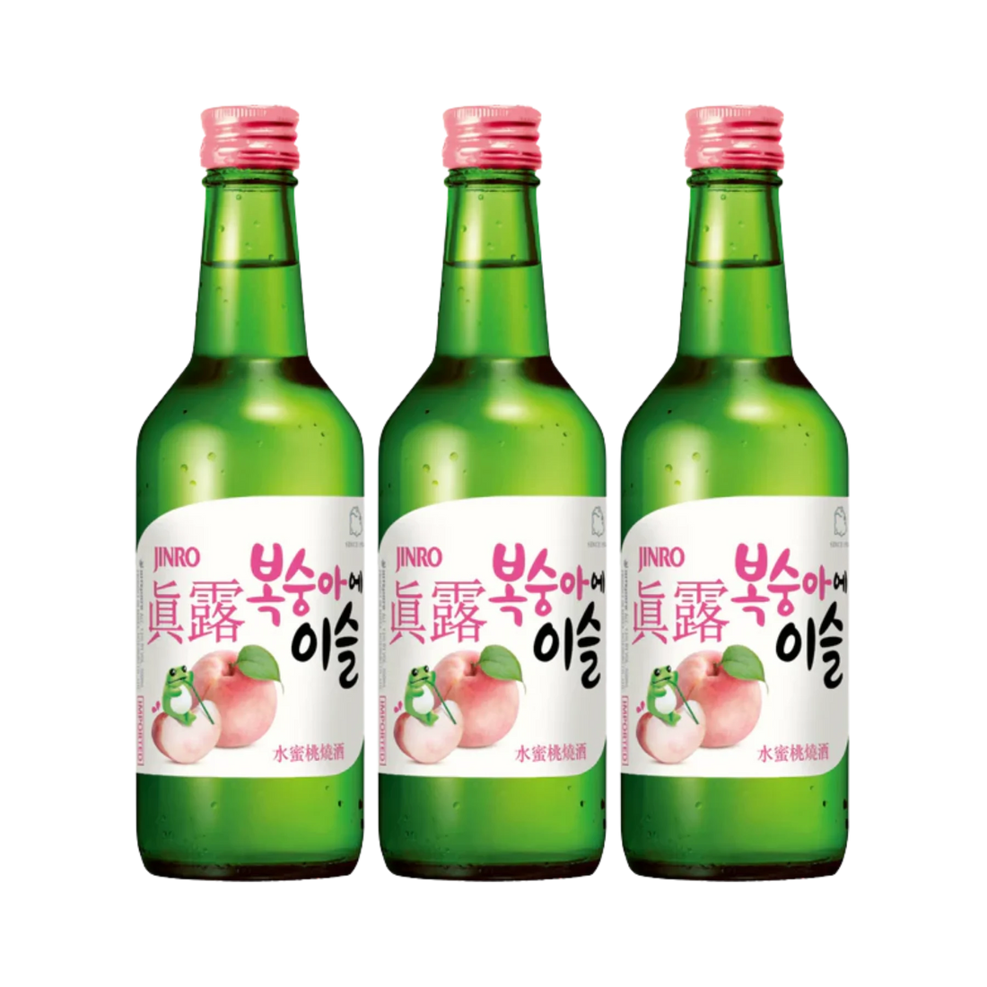 JINRO Peach Soju Bottle 360mL 3 Bottles