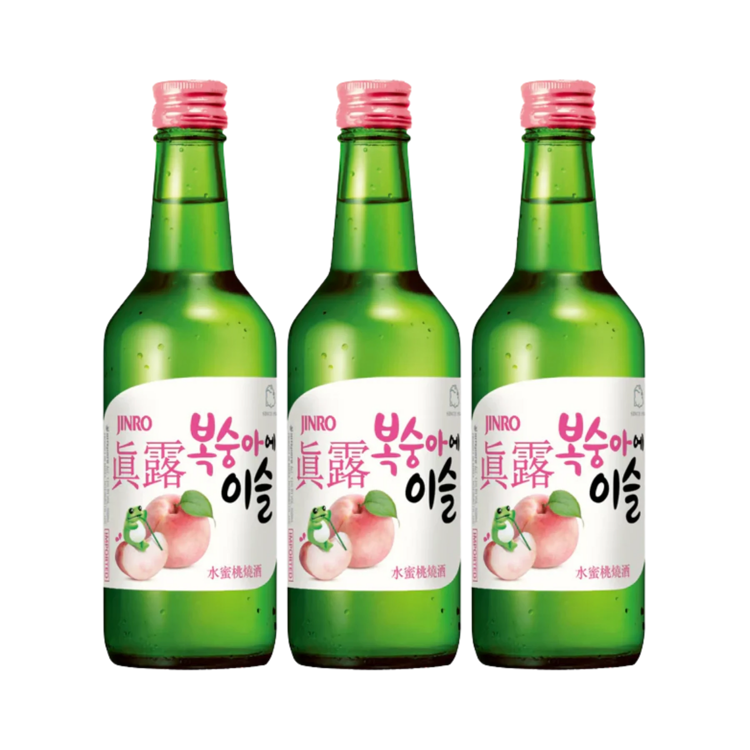 JINRO Peach Soju Bottle 360mL 3 Bottles