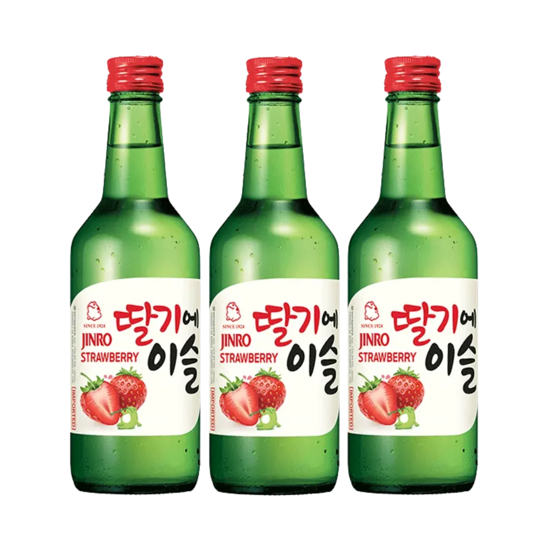 JINRO Strawberry Soju 360mL 3 Bottles