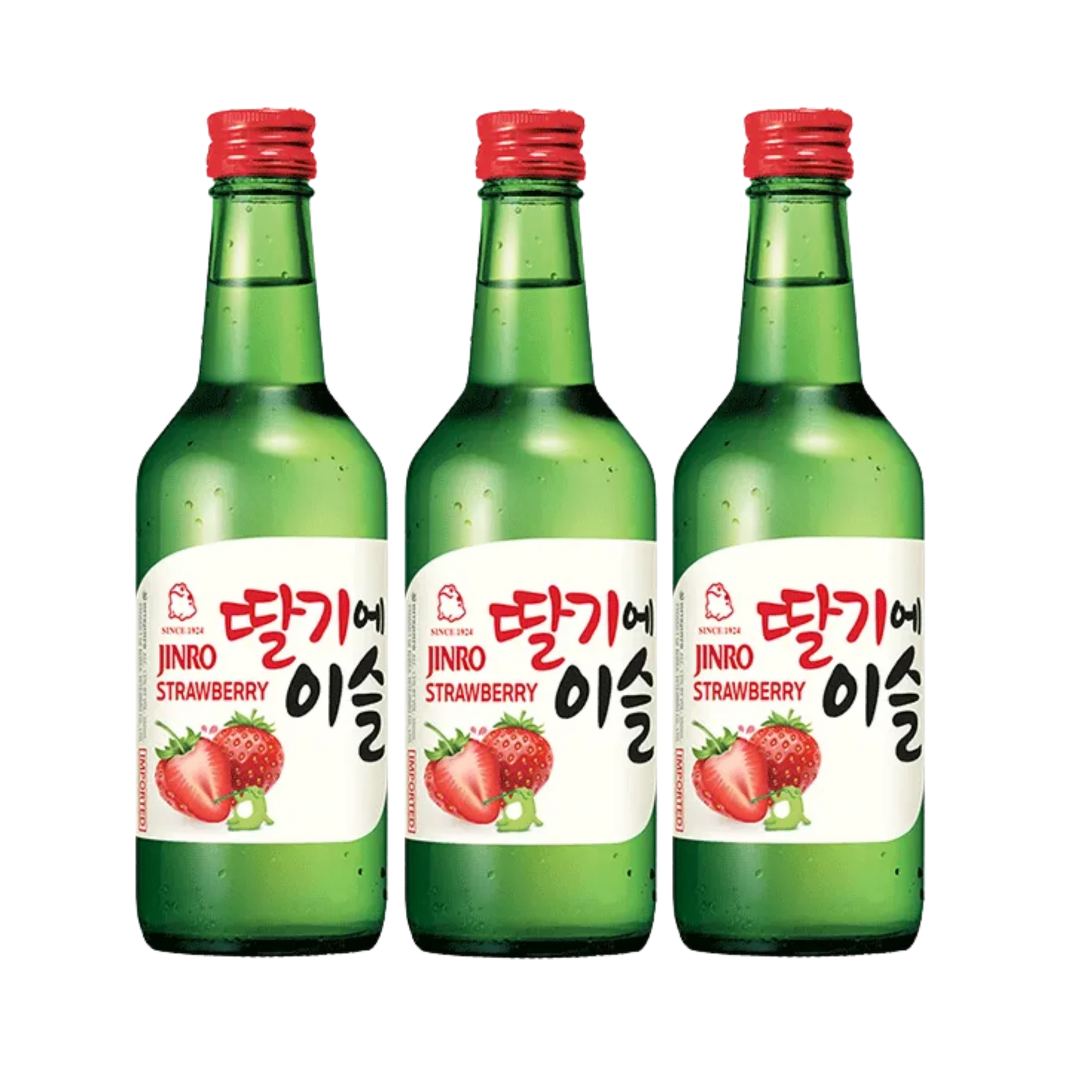 JINRO Strawberry Soju 360mL 3 Bottles