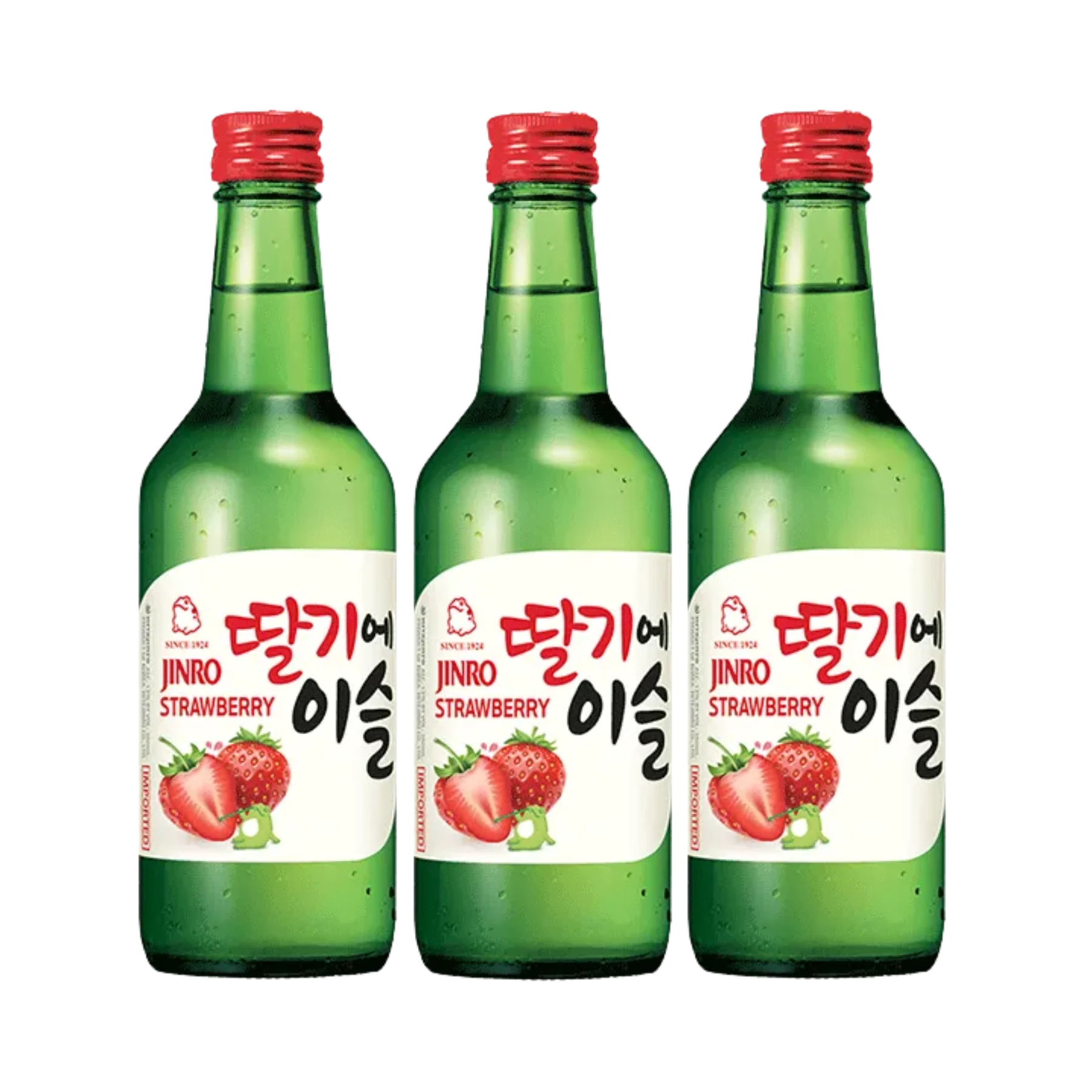 JINRO Strawberry Soju 360mL 3 Bottles
