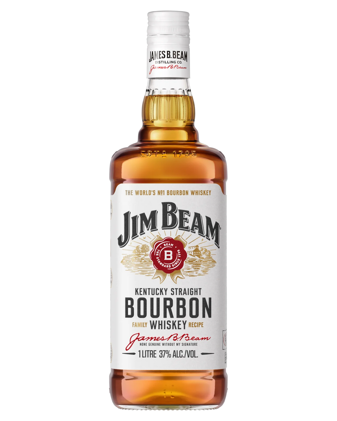 Jim Beam White Label Kentucky Straight Bourbon Whiskey 1L