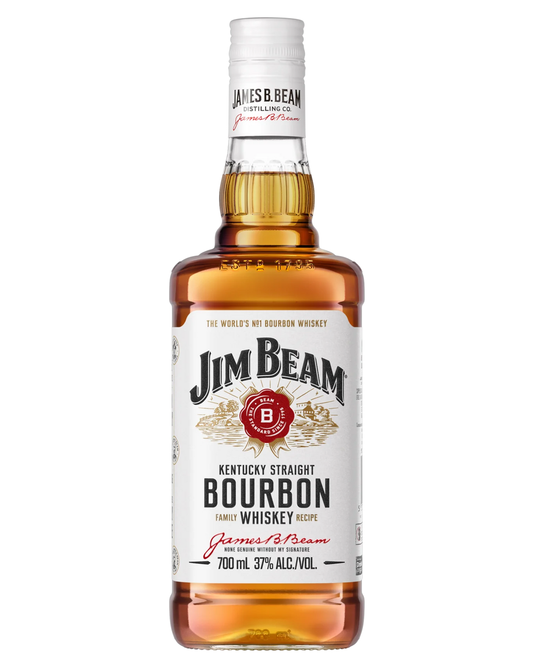Jim Beam White Label Kentucky Straight Bourbon Whiskey 700mL