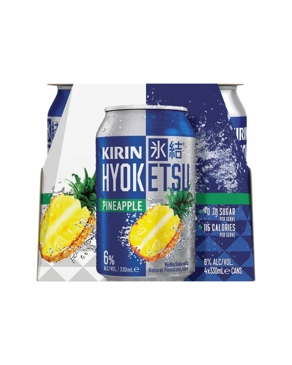 Kirin Hyoketsu Vodka Soda Pineapple Can 330mL 4 Pack