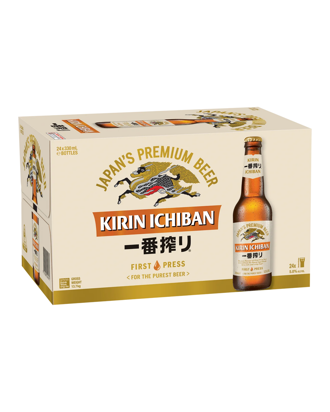 Kirin Ichiban Bottle 330mL 24 Pack