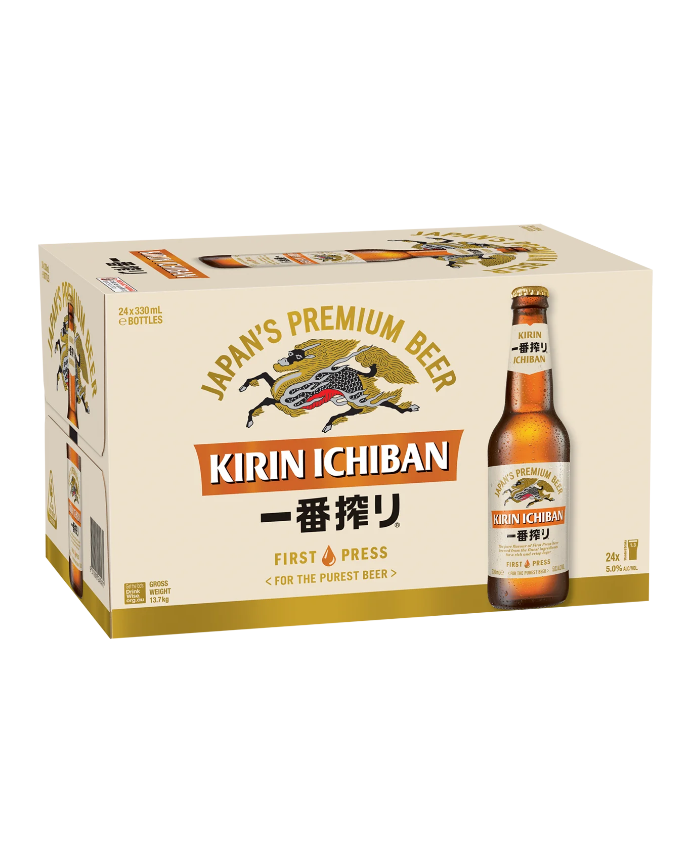 Kirin Ichiban Bottle 330mL 24 Pack