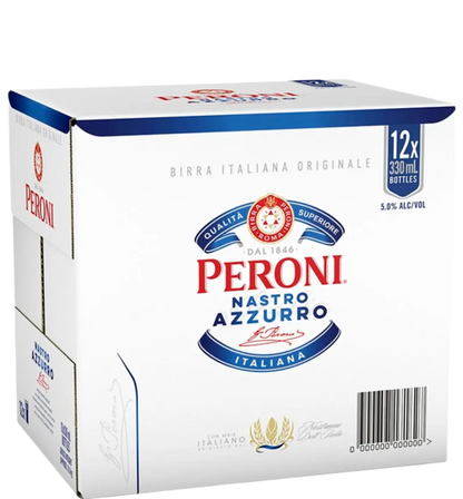 Peroni Nastro Azzurro Bottles 330mL 12 Pack
