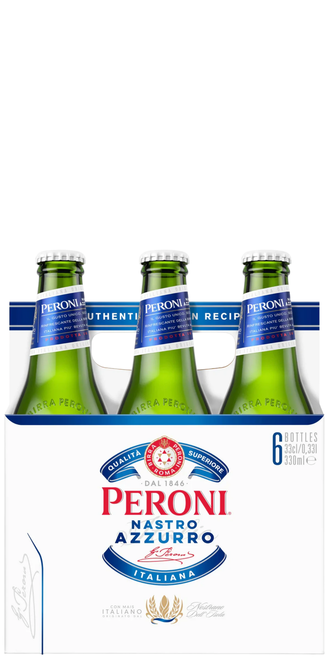 Peroni Nastro Azzurro Bottles 330mL 6 Pack
