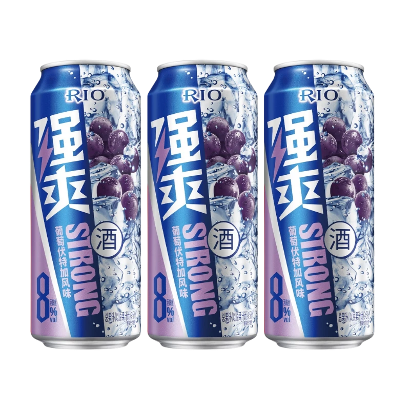 RIO Strong Grape Vodka Can 500mL 3 Pack