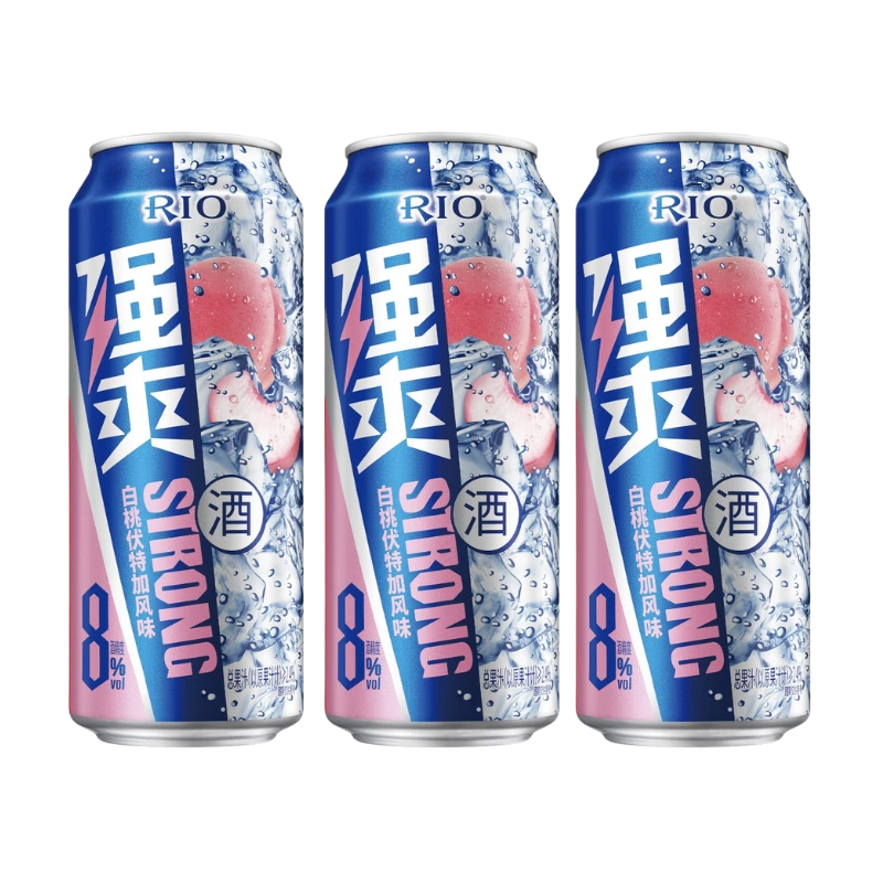 RIO Strong Peach Vodka Can 500mL 3 Pack