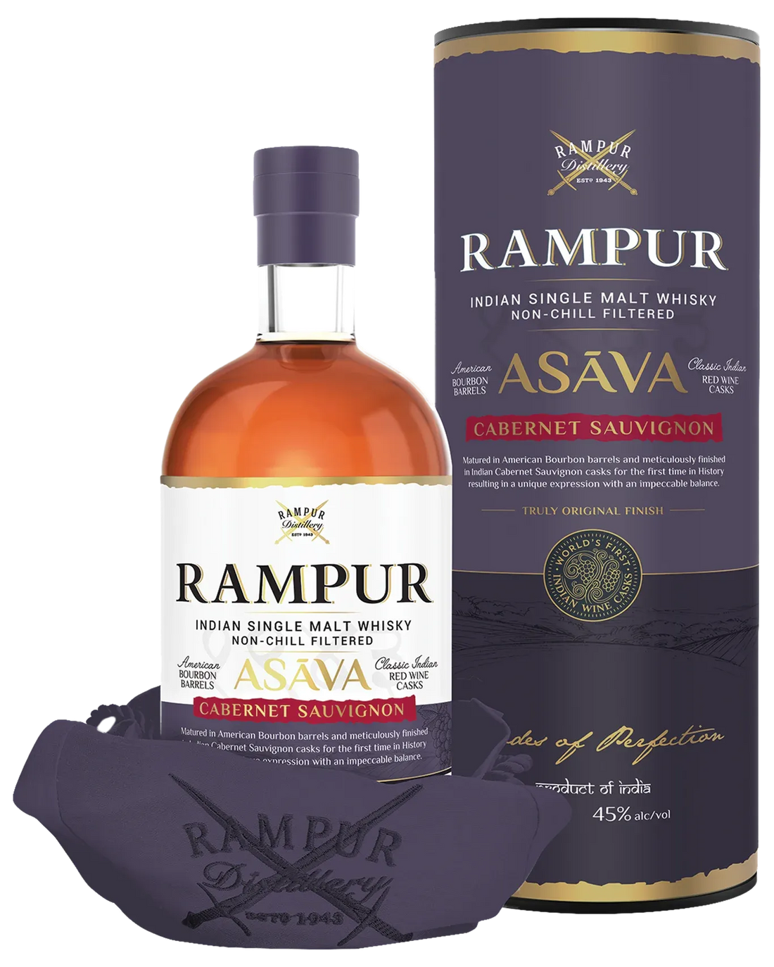 Rampur Asava Cabernet Sauvignon Cask Single Malt Whisky 700mL