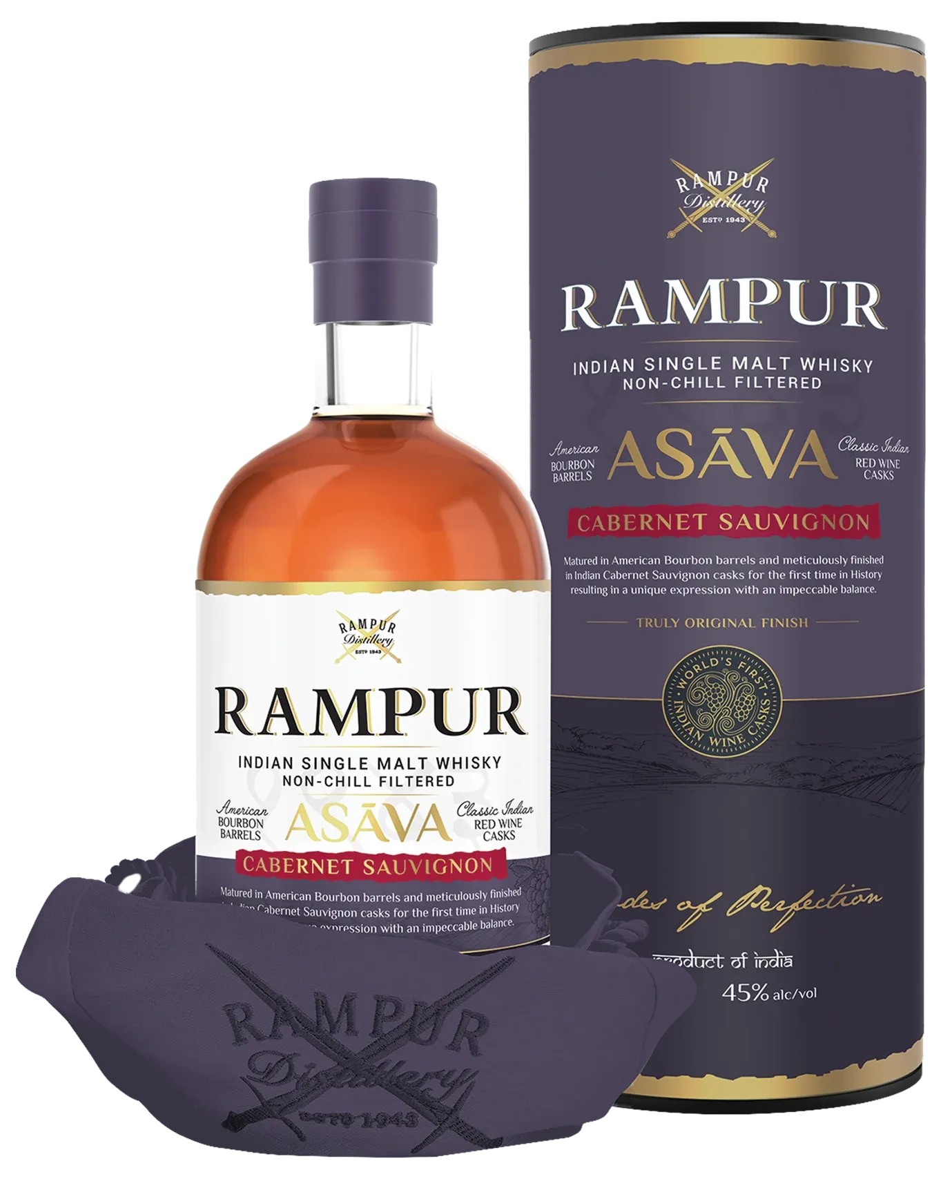 Rampur Asava Cabernet Sauvignon Cask Single Malt Whisky 700mL