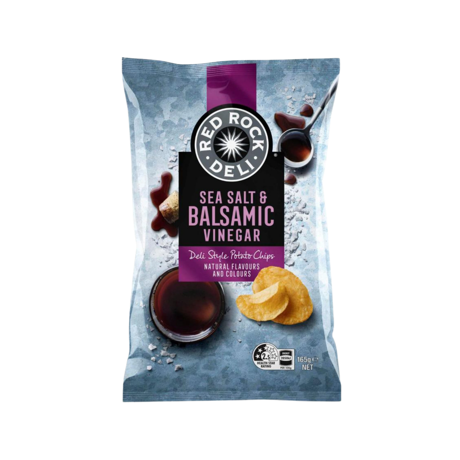 Red Rock Deli Sea Salt &amp; Balsamic Vinegar Potato Chips | 165g