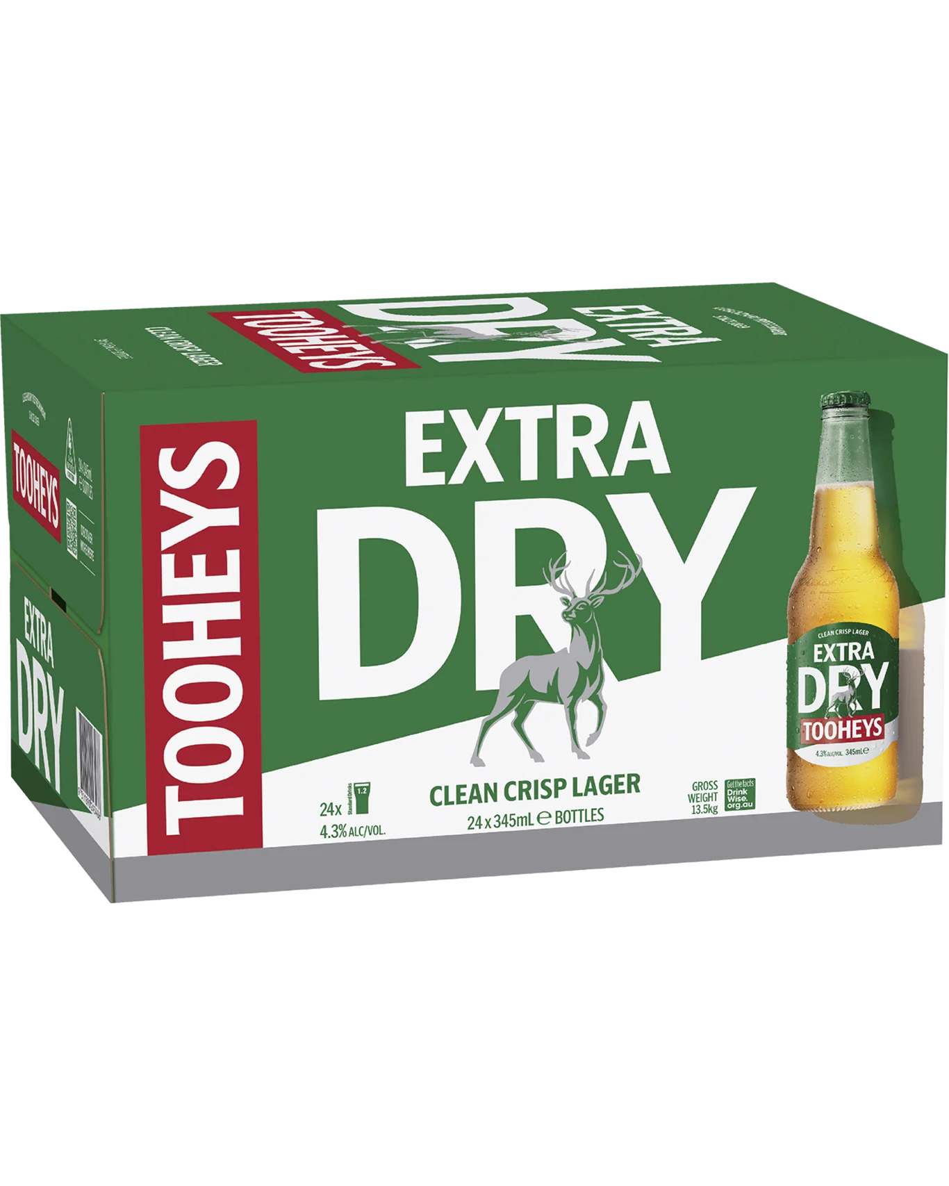 Tooheys Extra Dry Bottles 345mL 24 Pack