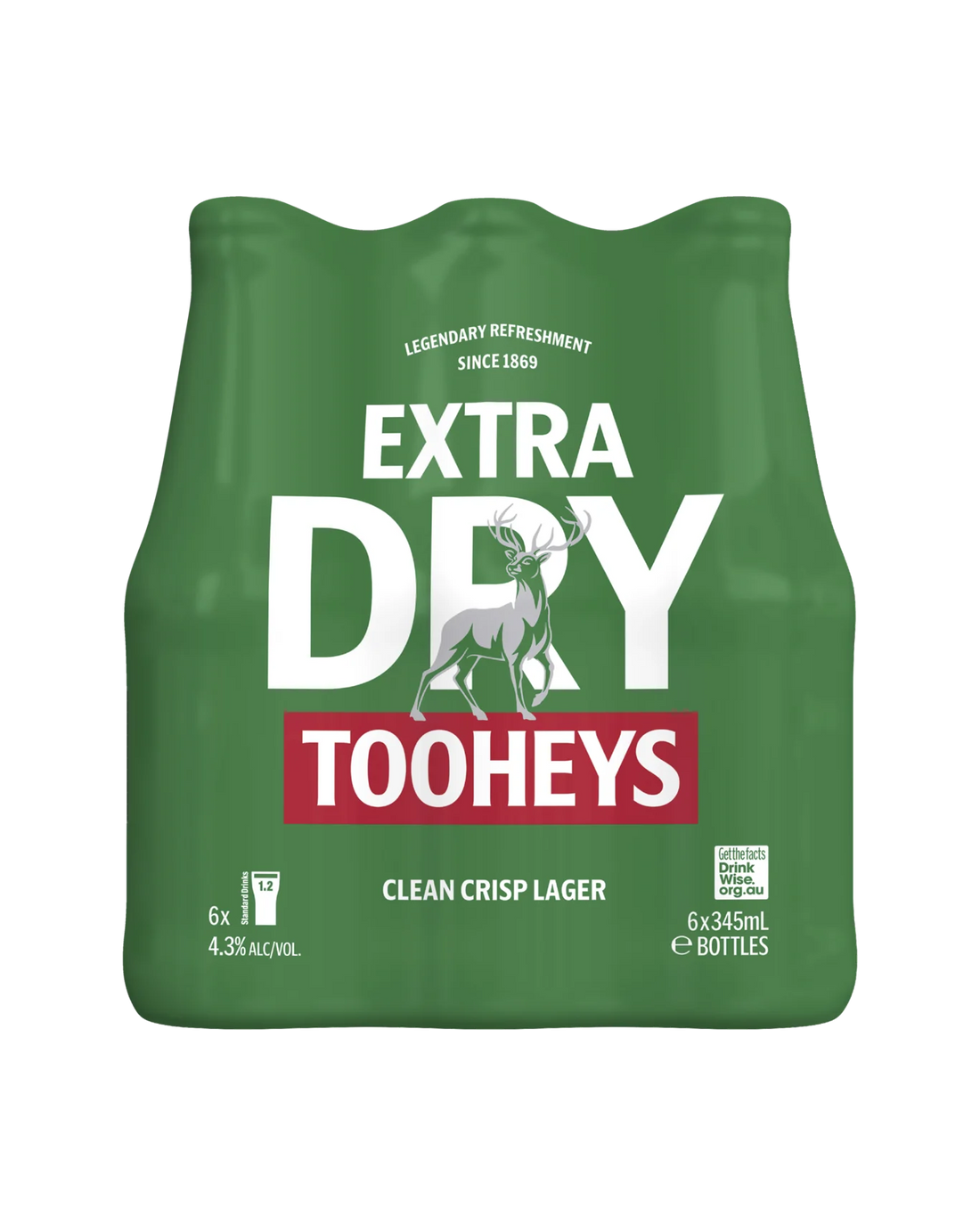 Tooheys Extra Dry Bottles 345mL 6 Pack