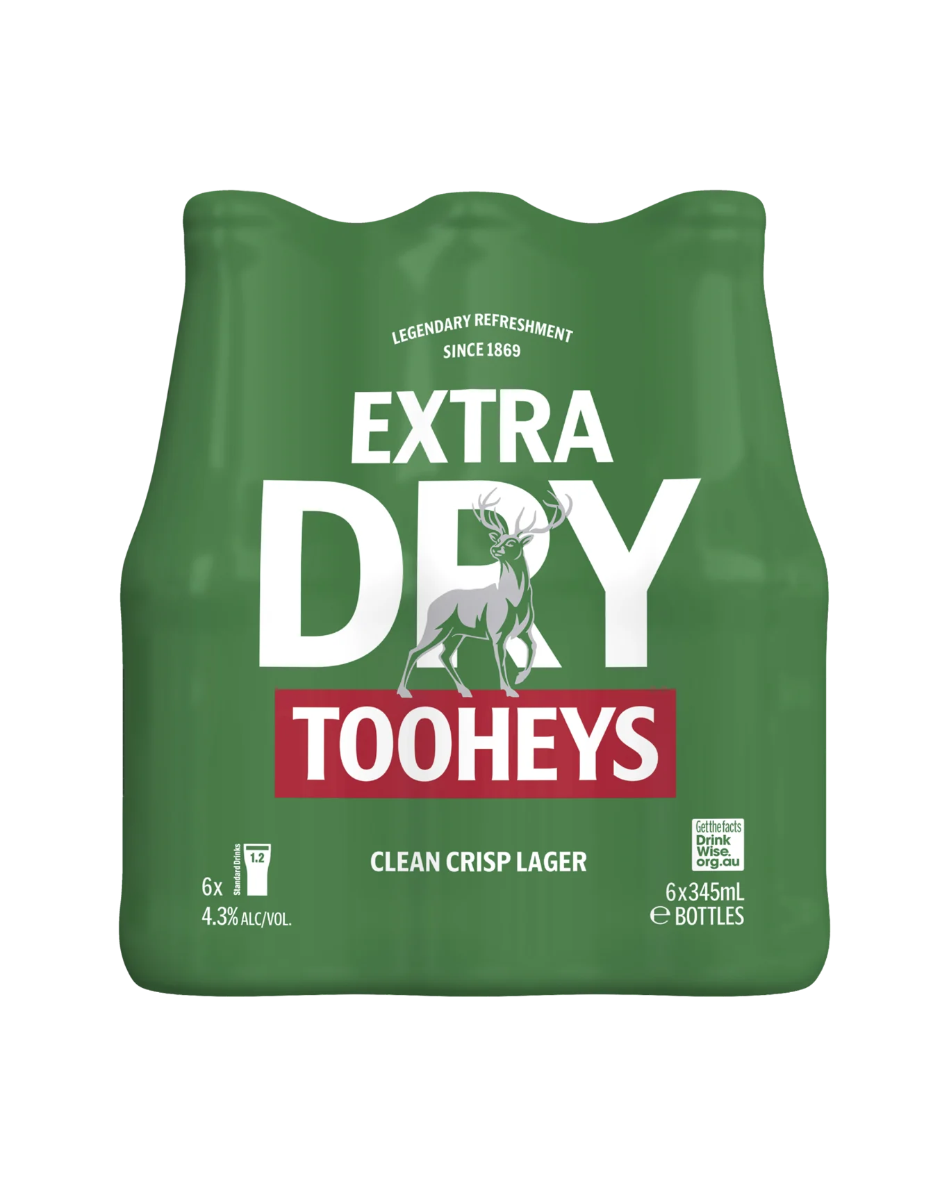 Tooheys Extra Dry Bottles 345mL 6 Pack