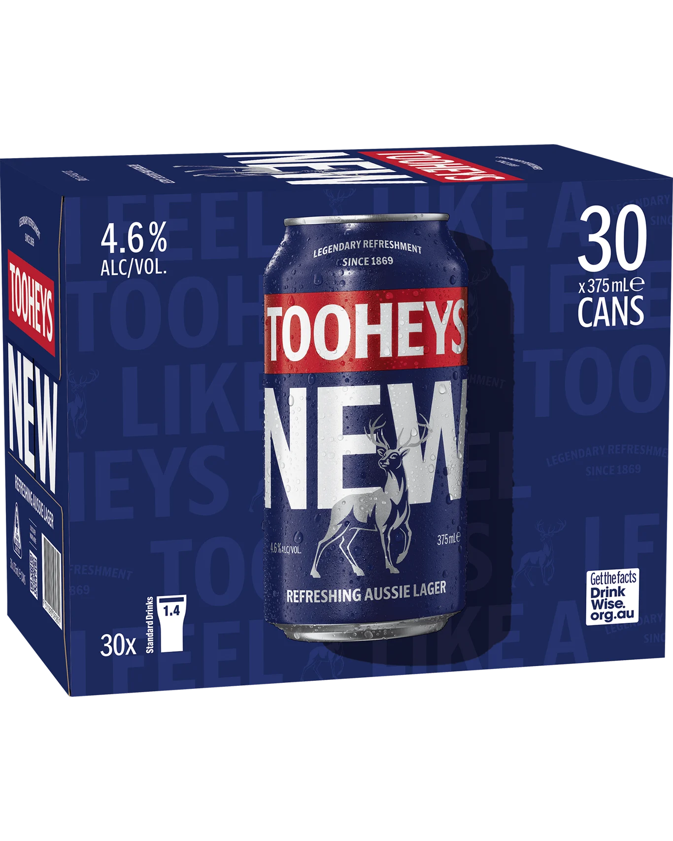 Tooheys New 30 Block Cans 375mL