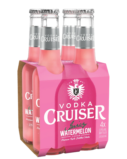 Vodka Cruiser Juicy Watermelon Bottles 275mL 4 Pack