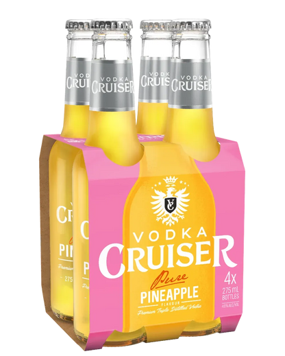 Vodka Cruiser Pure Pineapple Bottles 275mL 4 Pack