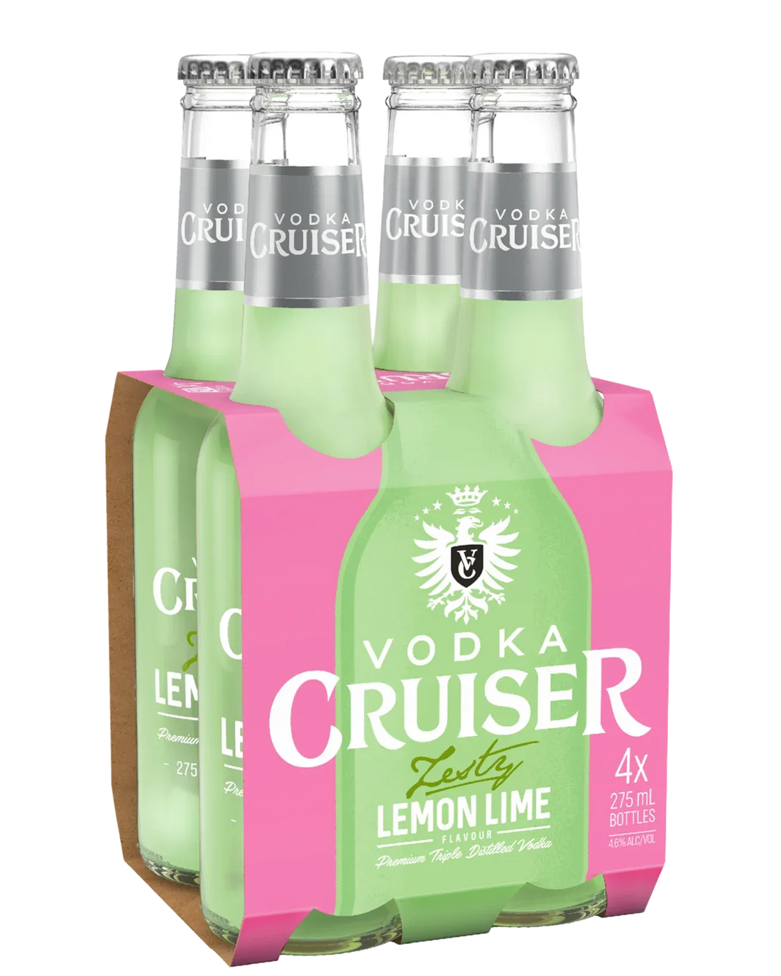 Vodka Cruiser Zesty Lemon Lime Bottles 275mL 4 Pack