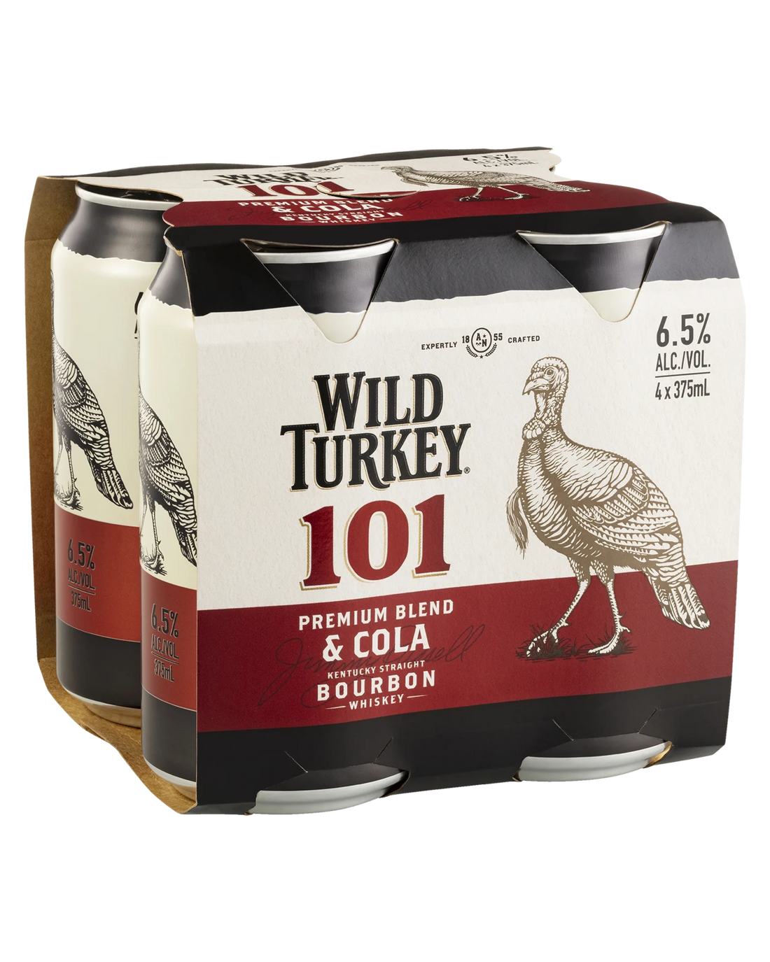 Wild Turkey 101 Bourbon and Cola Can 375mL 4 Pack