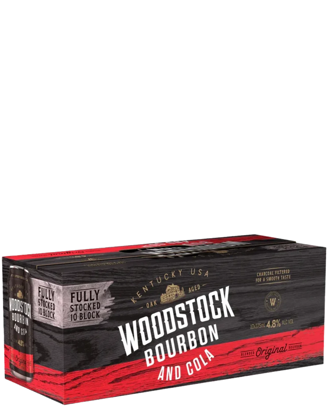 Woodstock Bourbon &amp; Cola 4.8% Cans 375mL 10 Pack