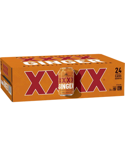 XXXX Ginger Alcoholic Ginger Beer Cans 330mL 24 Pack