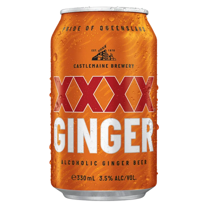 XXXX Ginger Alcoholic Ginger Beer Cans 330mL 6 Pack