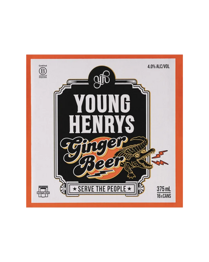 Young Henrys Ginger Beer Cans 375mL 16 Pack